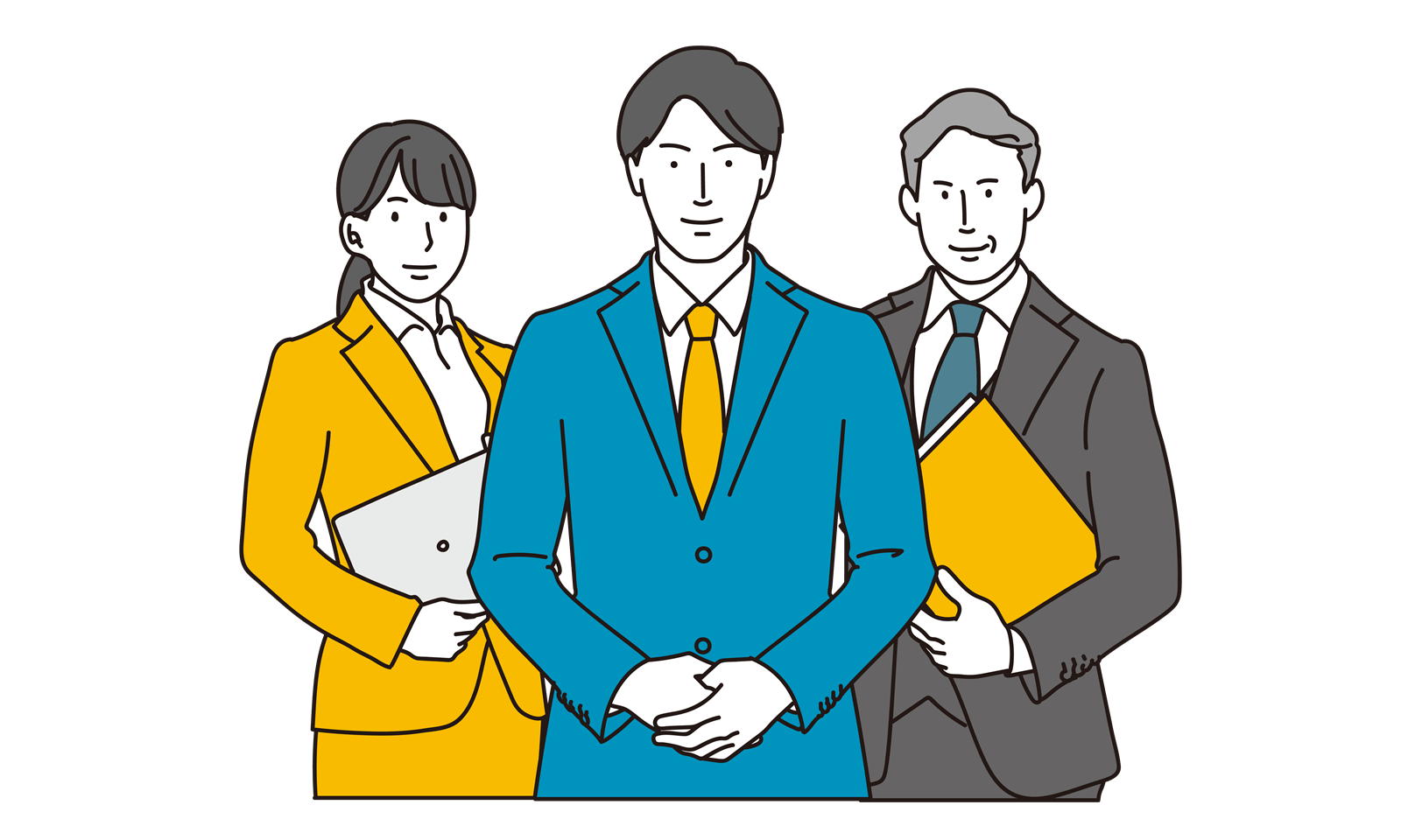飲食専門の広告代理店のスタッフイラスト（営業・コンサルタントチーム）